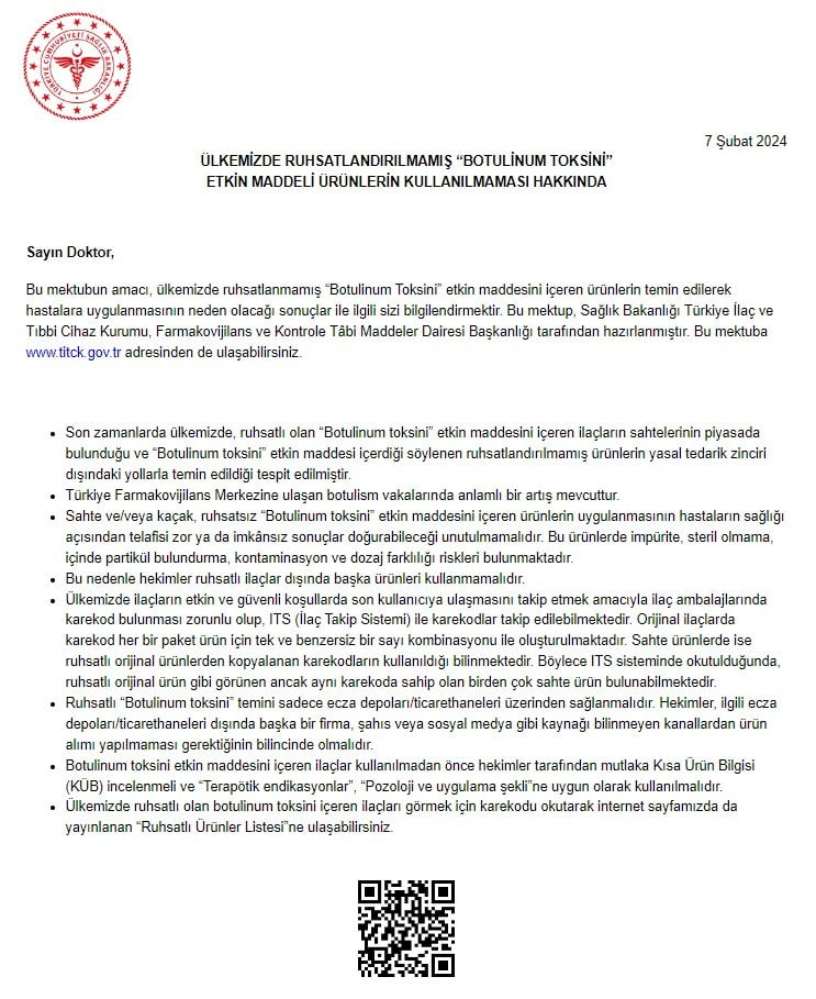 Sağlık Bakanlığı sahte botoks duyurusu